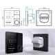 Smart WiFi ψηφιακός θερμοστάτης χωνευτός EGER BAC-18ELW B για 4-σωλήνιο σύστημα Fan-Coil 3-βαθμίδων μαύρο Tuya Smart & Smart Life