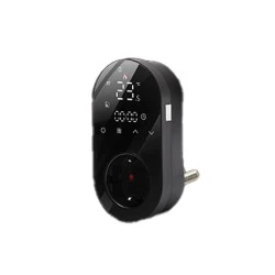 Smart Wifi ψηφιακός θερμοστάτης πρίζας EGER BHT 12B 16Α τύπου Suko με οθόνη μαύρος