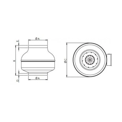 Ενδιάμεσος εξαεριστήρας αεραγωγών airRoxy Ard Φ100 62W 290m³/h 60dB 2400rpm