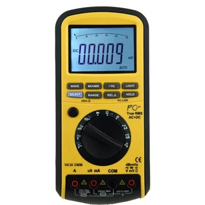 Πολύμετρο ψηφιακό ακριβείας VA38 TRUE RMS με σύνδεση USB και προστασία υπερφόρτωσης