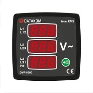 Ψηφιακό όργανο πίνακος DVF-0303-72 DTK συχνόμετρο-βολτόμετρο AC 3Φ 72Χ72mm
