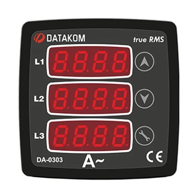 Όργανο πίνακος αμπερόμετρο ψηφιακό DA-0303-72 DATAKOM AC τριφασικό 3Φ 72Χ72mm