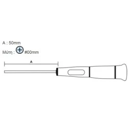Κατσαβίδι ακριβείας (+) #00X50mm Pro s Kit SD-081-P2 με περιστρεφόμενο βραχίονα & μαγνητισμένη μύτη