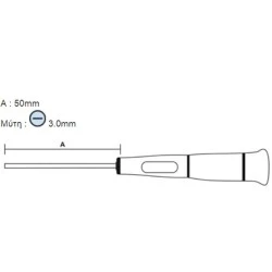 Κατσαβίδι ακριβείας(-) 3.0X50mm Pro s kit SD-081-S5 με περιστρεφόμενο βραχίονα & αντιολισθητική λαβή