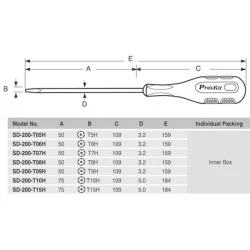 Κατσαβίδι μαγνητικό εργονομικό Pro s kit T-15H SD-200 από κράμα χάλυβα και αντιολισθητικό υλικό