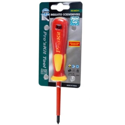 Κατσαβίδι μονωμένο ηλεκτρολογικό Pro s kit DIN1000V SD800-P1 με μονωμένο λαιμό & εργονομική λαβή Κατσαβίδι μονωμένο ηλεκτρολογικό Pro s kit DIN1000V SD800-P1 με μονωμένο λαιμό & εργονομική λαβή