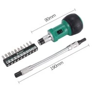 Σετ κατσαβίδια καστάνιας Pro s kit 1PK-201 με ευλύγιστο άξονα σε συσκευασία 10 τεμαχίων