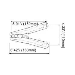 Κροκοδειλάκι 400A 163mm χαλκού κόκκινο AT-0033 KRODE