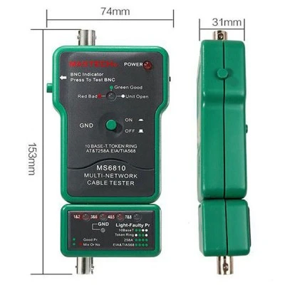 Τester καλωδίου MASTECH MS6810 UTP/FTP/ομοαξονικού με αναγραφή βλάβης λόγω βραχυκυκλώματος Τester καλωδίου MASTECH MS6810 UTP/FTP/ομοαξονικού με αναγραφή βλάβης λόγω βραχυκυκλώματος