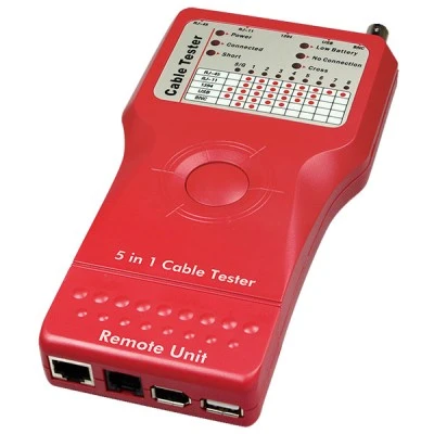 Tester LAN με τηλεφωνική & BNC & USB & FIREWIRE 12-25-058 με οπτικοακουστικές ενδείξεις σφάλματος