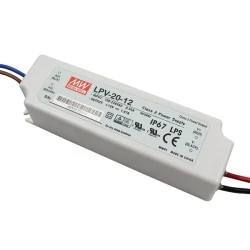 Τροφοδοτικό LPV60-24 MEAN WELL 60W 24V για ταινίες & λάμπες LED στεγανό IP67