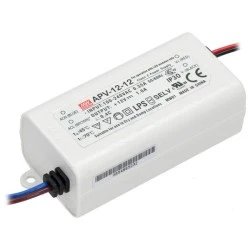 Τροφοδοτικό APV12-24 MEAN WELL 12W 24V για ταινίες & λάμπες LED πλαστικό στεγανό IP42