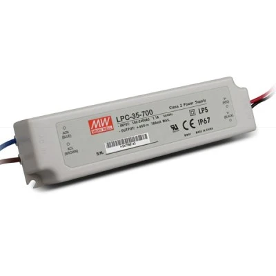 Τροφοδοτικό LPC35-700 MEAN WELL LED 35W 9-48V στεγανό IP67 με προστασία από βραχυκύκλωμα