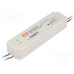 Τροφοδοτικό LED LPC60-1750 MEAN WELL 60W 9-34V 1750mA στεγανό IP67 με προστασία από βραχυκύκλωμα