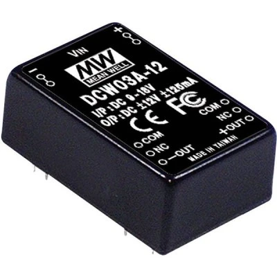Μετατροπέας-converter mean well PCB DCW03A 3W 9-18V +15V & -15V 0.4A διπλής εξόδου