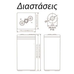 Μπαταρίες μολύβδου PATTERN κλειστού τύπου βαθιάς εκφόρτισης 2V 300Ah PT300-2