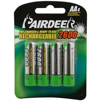 Μπαταρία επαναφορτιζόμενη 1.2V AA 2600mAh HR6 σε Blister PRD 4 τεμαχίων