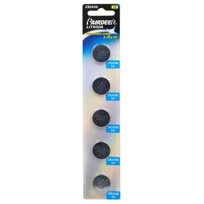 Μπαταρία λιθίου κουμπί Pairdeer 3V CR2430 290mAh σε Blister PRD 5 τεμαχίων Μπαταρία λιθίου κουμπί Pairdeer 3V CR2430 290mAh σε Blister PRD 5 τεμαχίων