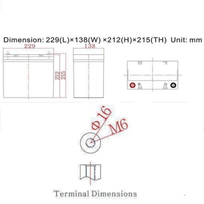 Μπαταρία μολύβδου βαθιάς εκφόρτισης 12V/55Ah JM55-12 KIJO κατάλληλη για φωτοβολταϊκά συστήματα