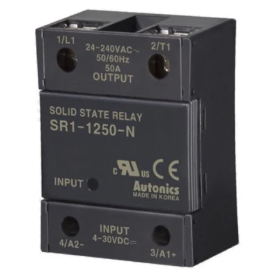 Μονοφασικό AUTONICS SR1-1250-N ρελέ (SOLID STATE RELAY) 50A 4-30VDC Input