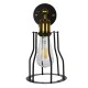 GloboStar® CATEL 01054 Vintage Industrial Φωτιστικό Τοίχου Απλίκα Μονόφωτο Μαύρο Μεταλλικό Πλέγμα Φ15 x Μ26 x Π15 x Υ30cm