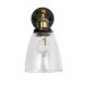GloboStar® LYDIA 01071 Vintage Φωτιστικό Τοίχου Απλίκα Μονόφωτο Χρυσό Μεταλλικό με Γυάλινη Καμπάνα Φ14 x Μ25.5 x Π14.5 x Υ29.5cm