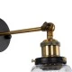 GloboStar® LYDIA 01071 Vintage Φωτιστικό Τοίχου Απλίκα Μονόφωτο Χρυσό Μεταλλικό με Γυάλινη Καμπάνα Φ14 x Μ25.5 x Π14.5 x Υ29.5cm