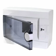 Πίνακας εξωτερικός - επίτοιχος ARS ABS/PC λευκός 9 θέσεων 1 σειράς με διάφανη φιμέ πόρτα IP40 166×223×94mm