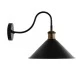 GloboStar® ANBET 01121 Vintage Φωτιστικό Τοίχου - Απλίκα Μονόφωτο 1 x E27 AC 220-240V IP20 - Μ26 x Π38 x Υ27cm - Μαύρο Μεταλλικό με Καπέλο