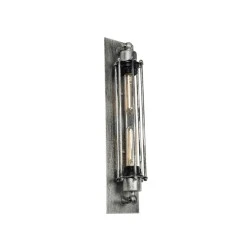 Φωτιστικό τοίχου vintage απλίκα με ντουί 2 x E27 AC 220-240V IP20 ασημί εφέ σκουριάς Μ10 x Π11 x Υ47cm
