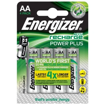 Επαναφορτιζόμενη μπαταρία Εnergizer ΑΑ-HR6 Power Plus 1.2 V 2000mAh σε blister 4 τεμαχίων