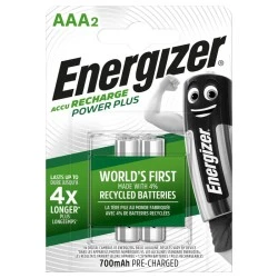 Επαναφορτιζόμενη μπαταρία Εnergizer NiMH AAA-HR03 1.2 V 700mAh Power Plus σε blister 2 τεμαχίων