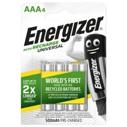 Επαναφορτιζόμενη μπαταρία Εnergizer ΑΑA-HR03 1.2 V 500mAh NiMH σε blister 4 τεμαχίων