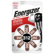 Μπαταρία ακουστικών βαρηκοΐας ENERGIZER ZINC AIR 312 1.4V σε blister 8 τεμαχίων