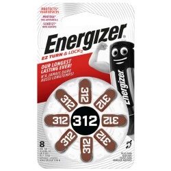 Μπαταρία ακουστικών βαρηκοΐας ENERGIZER ZINC AIR 312 1.4V σε blister 8 τεμαχίων