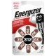 Μπαταρία ακουστικών βαρηκοΐας ENERGIZER ZINC AIR 312 1.4V σε blister 8 τεμαχίων