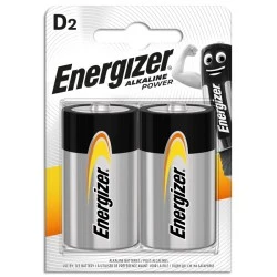 Αλκαλικές μπαταρίες ENERGIZER ALKALINE POWER D-LR20 σε blister 2 τεμαχίων