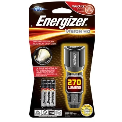 Φακός χειρός Energizer Metal Vision HD με 3 μπαταρίες AAA και φωτεινότητα 270 Lumens Φακός χειρός Energizer Metal Vision HD με 3 μπαταρίες AAA και φωτεινότητα 270 Lumens