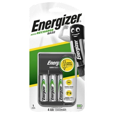 Φορτιστής μπαταριών AA/AAA Energizer Βase με 4 επαναφορτιζόμενες μπαταρίες ΑΑ & τροφοδοσία μέσω USB
