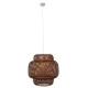 GloboStar® MALDIVES 01658 Boho Κρεμαστό Φωτιστικό Πλέγμα Μονόφωτο 1 x E27 IP20 Καφέ Ξύλο - Μ56 x Π56 x Υ54cm