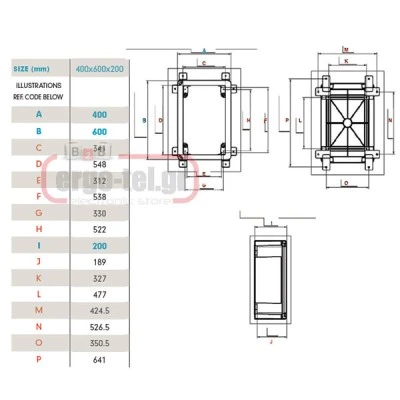 Κιβώτιο (πίνακας) TN-PLSO160 πλαστικό- ABS στεγανό IP65 με πλάκα στήριξης & πόρτα 600Χ400Χ200mm Κιβώτιο (πίνακας) TN-PLSO160 πλαστικό- ABS στεγανό IP65 με πλάκα στήριξης & πόρτα 600Χ400Χ200mm