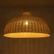 GloboStar® AFURU 01829 Boho Κρεμαστό Φωτιστικό Καμπάνα Μονόφωτο 1 x E27 IP20 Μπεζ Ξύλο - Μ100 x Π100 x Υ60cm