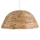GloboStar® MANGATA 01848 Boho Κρεμαστό Φωτιστικό Οροφής Μονόφωτο 1 x E27 AC220-240V IP20 - Φ90 x Υ40cm - Καφέ Water Hyacinth - Υδρουάκινθος Πλέγμα Καμπάνα - 5 Χρόνια Εγγύηση