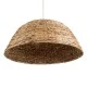 GloboStar® MANGATA 01848 Boho Κρεμαστό Φωτιστικό Οροφής Μονόφωτο 1 x E27 AC220-240V IP20 - Φ90 x Υ40cm - Καφέ Water Hyacinth - Υδρουάκινθος Πλέγμα Καμπάνα - 5 Χρόνια Εγγύηση