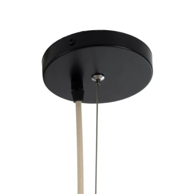 GloboStar® MANGATA 01848 Boho Κρεμαστό Φωτιστικό Οροφής Μονόφωτο 1 x E27 AC220-240V IP20 - Φ90 x Υ40cm - Καφέ Water Hyacinth - Υδρουάκινθος Πλέγμα Καμπάνα - 5 Χρόνια Εγγύηση