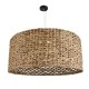 GloboStar® MANGATA 01850 Boho Κρεμαστό Φωτιστικό Οροφής Μονόφωτο 1 x E27 AC220-240V IP20 - Φ90 x Υ40cm - Καφέ Water Hyacinth - Υδρουάκινθος Πλέγμα Καμπάνα - 5 Χρόνια Εγγύηση