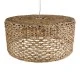GloboStar® MANGATA 01850 Boho Κρεμαστό Φωτιστικό Οροφής Μονόφωτο 1 x E27 AC220-240V IP20 - Φ90 x Υ40cm - Καφέ Water Hyacinth - Υδρουάκινθος Πλέγμα Καμπάνα - 5 Χρόνια Εγγύηση