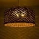GloboStar® MANGATA 01850 Boho Κρεμαστό Φωτιστικό Οροφής Μονόφωτο 1 x E27 AC220-240V IP20 - Φ90 x Υ40cm - Καφέ Water Hyacinth - Υδρουάκινθος Πλέγμα Καμπάνα - 5 Χρόνια Εγγύηση