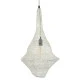 GloboStar® KENTUCKY 01871 Vintage Κρεμαστό Φωτιστικό Πλέγμα Μονόφωτο 1 x E27 IP20 Μπεζ Μέταλλο - Μ35 x Π35 x Υ60cm