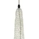 GloboStar® KENTUCKY 01871 Vintage Κρεμαστό Φωτιστικό Πλέγμα Μονόφωτο 1 x E27 IP20 Μπεζ Μέταλλο - Μ35 x Π35 x Υ60cm
